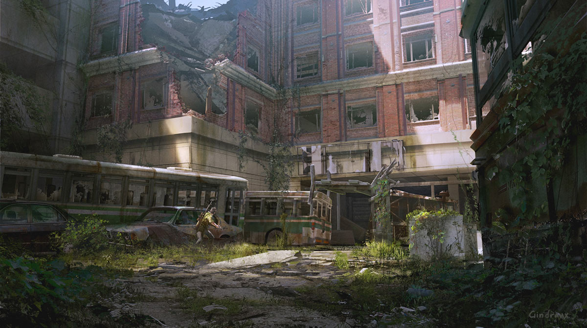 Wrecked Building Art from The Last of Us