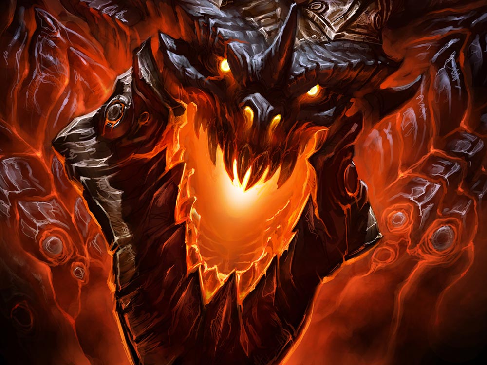 Deathwing Face Art from World of Warcraft: Cataclysm
