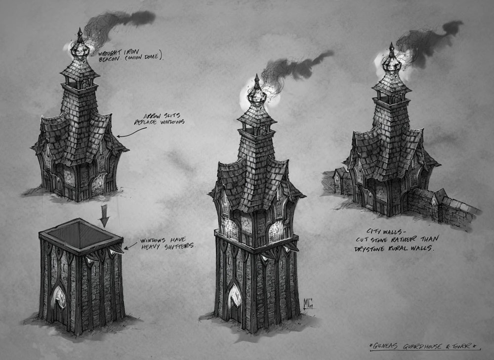 Gilneas Guardhouse & Tower Art from World of Warcraft: Cataclysm