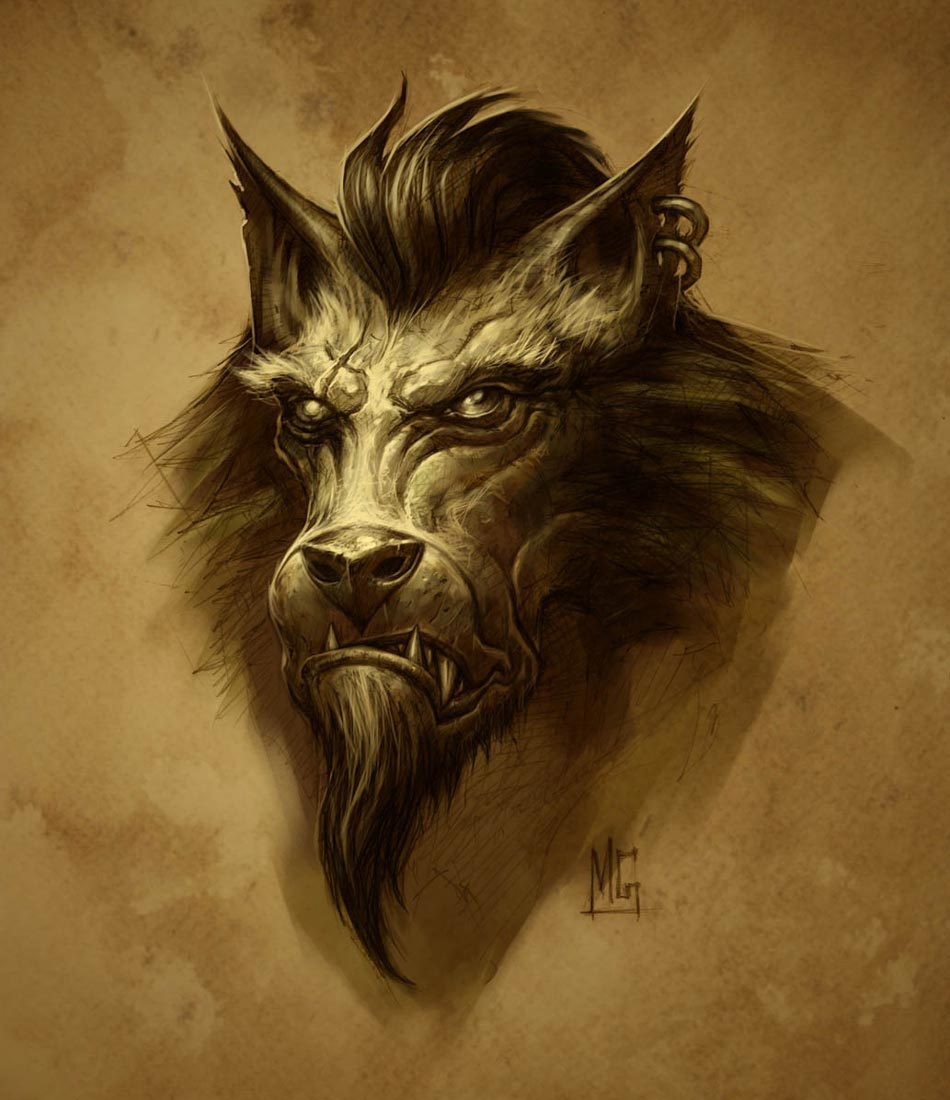 Worgen Face Art from World of Warcraft: Cataclysm
