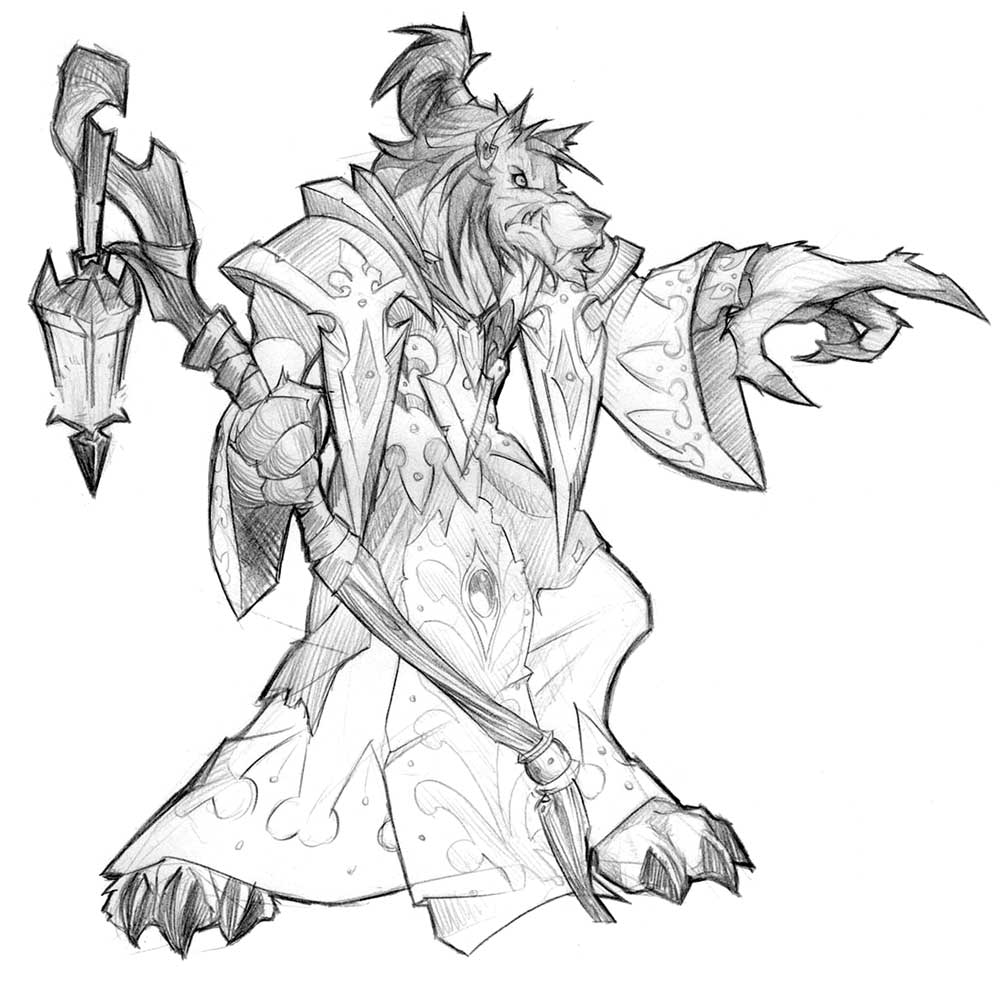 Worgen Sketch from World of Warcraft: Cataclysm