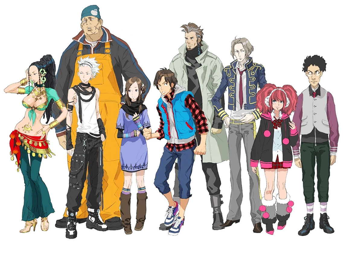 Main Characters Art from 999: Nine Hours, Nine Persons, Nine Doors