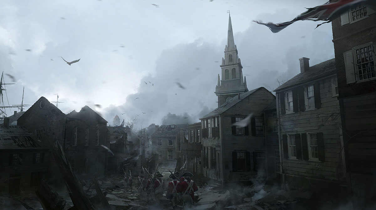 Boston Fire Art from Assassin's Creed III