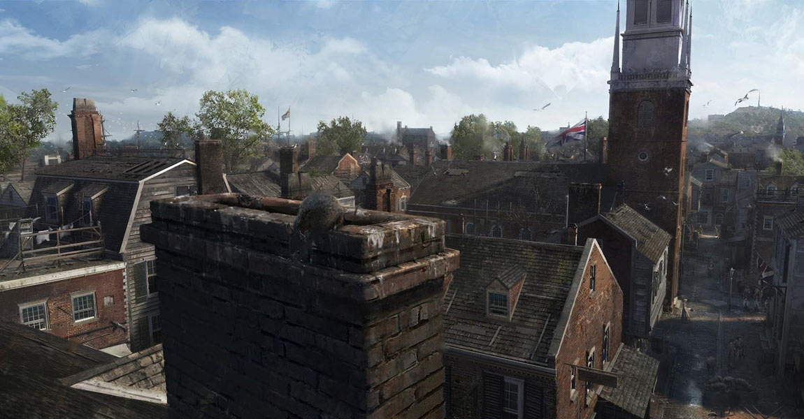 Boston Rooftops Art from Assassin's Creed III