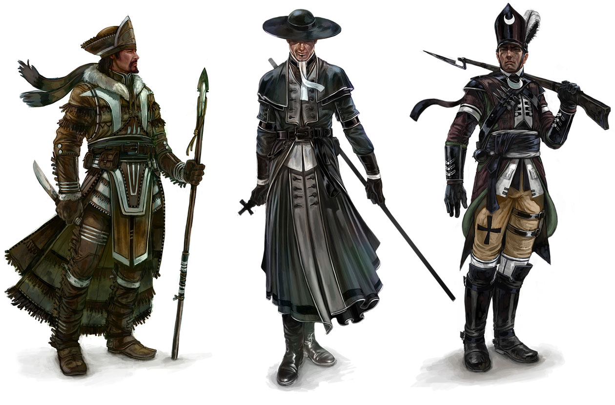 Character Designs Art from Assassin's Creed III