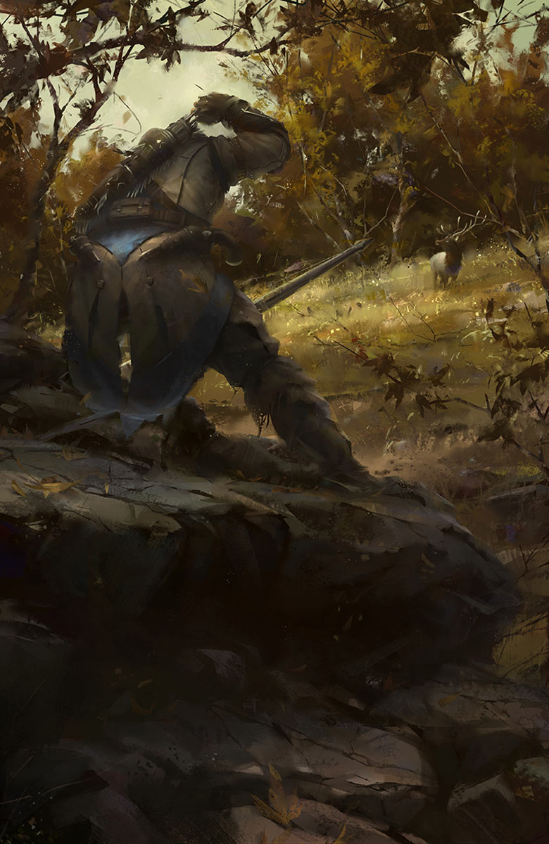 Connor Hunting in Frontier Art from Assassin's Creed III