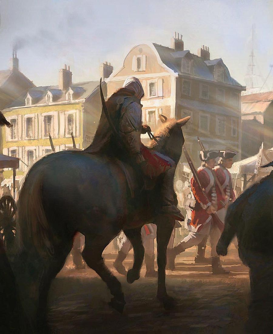 Connor on Horse Art from Assassin's Creed III
