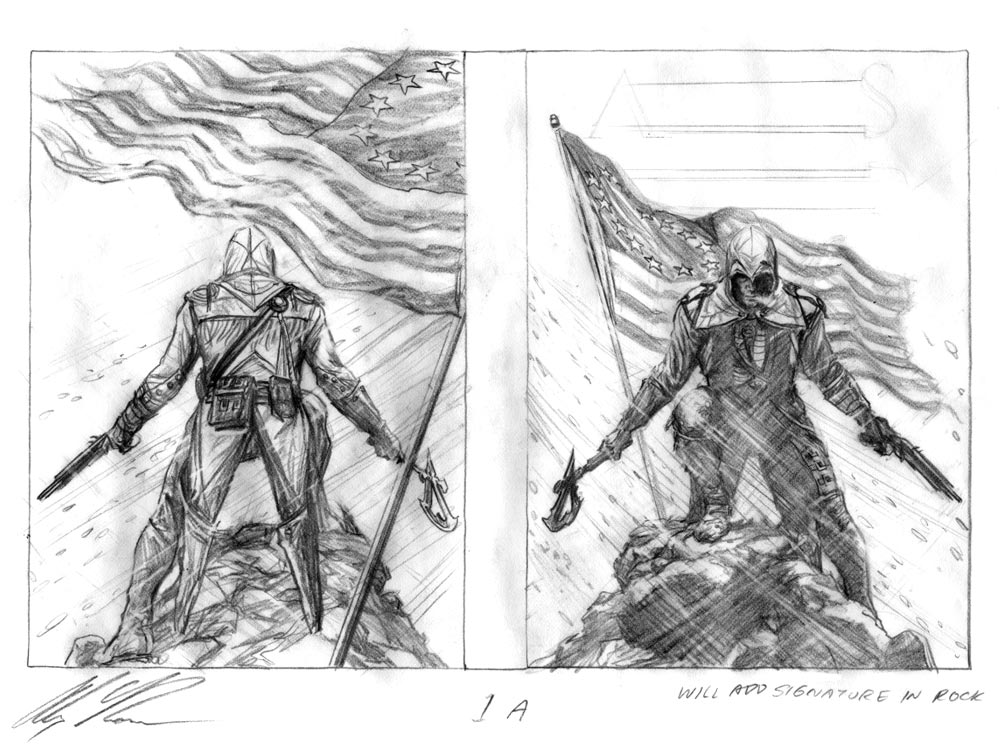 Cover Sketch from Assassin's Creed III
