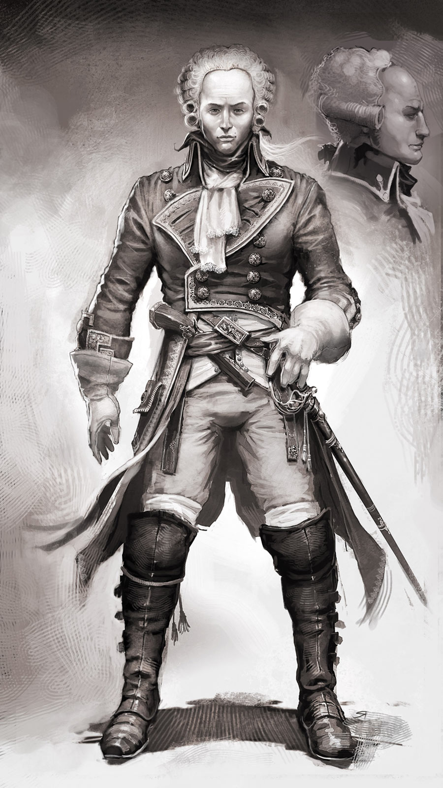 Marquis de Lafayette Art from Assassin's Creed III
