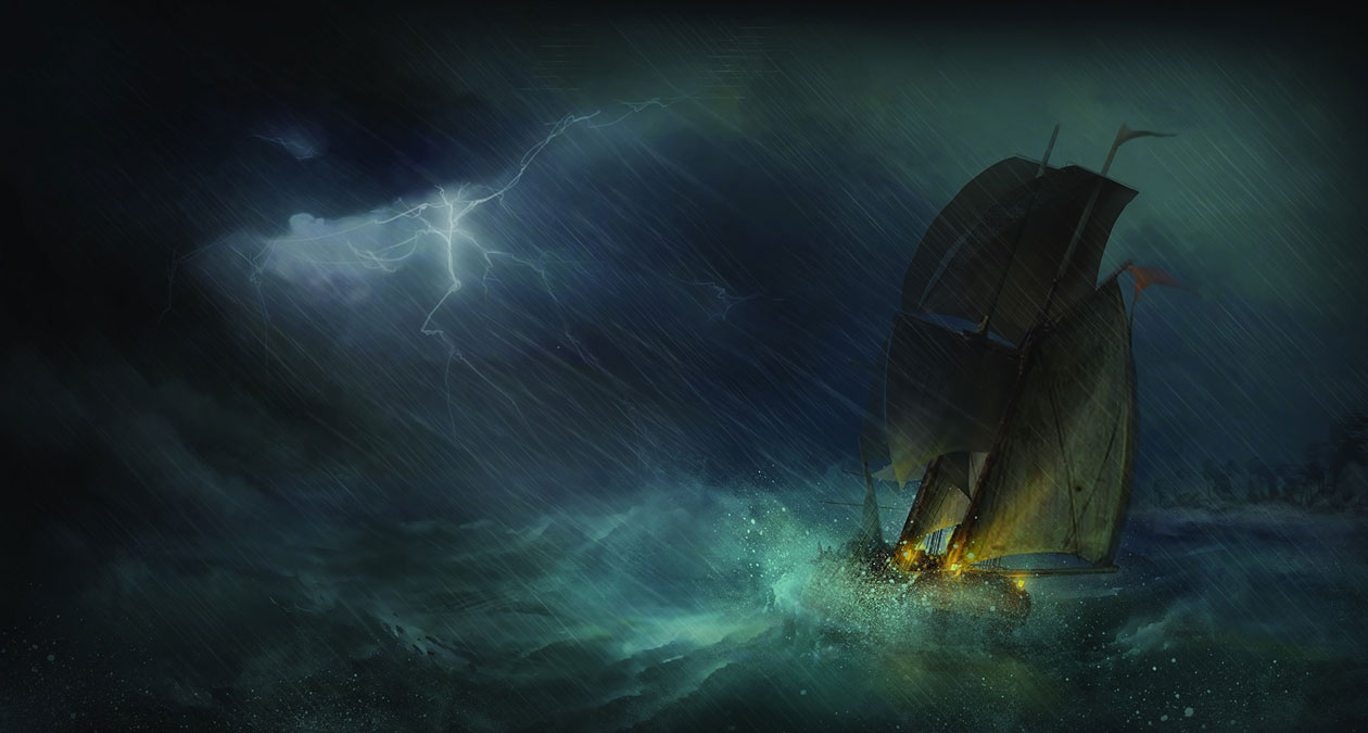 Naval Tropical Storm Art from Assassin's Creed III