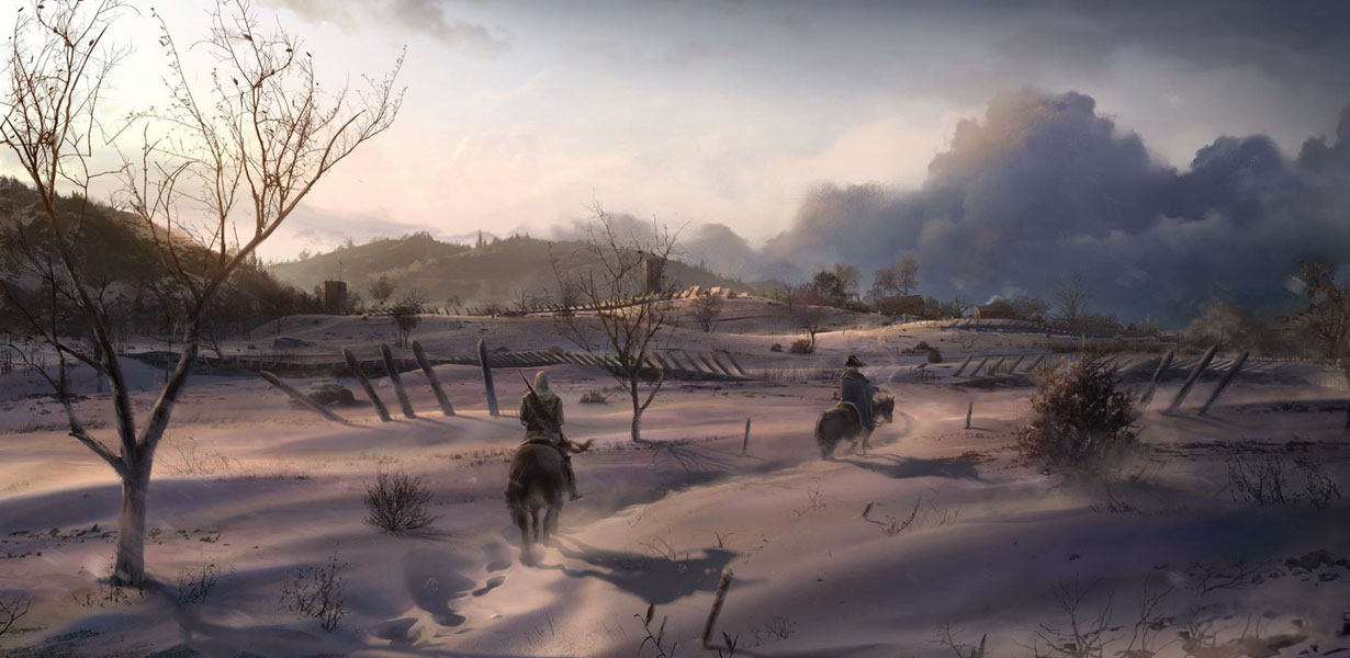 Riding Through Snowfield Art from Assassin's Creed III