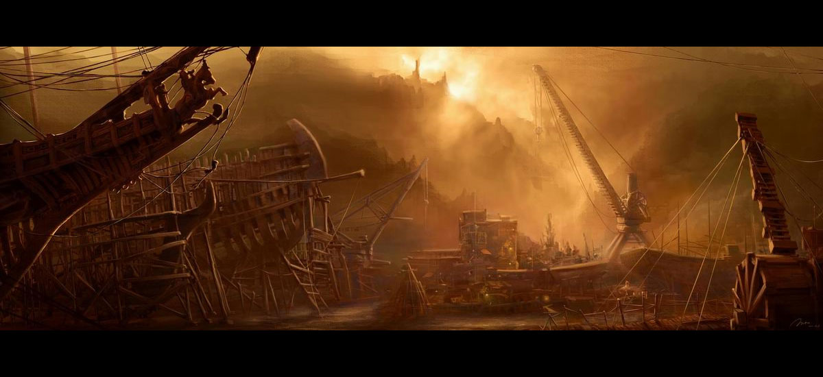 Ship Dock Art from Assassin's Creed III