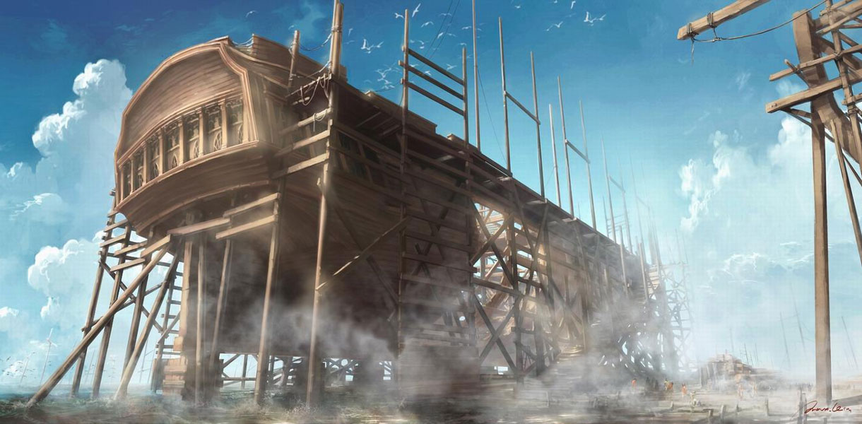 Ship Manufacturing Art from Assassin's Creed III