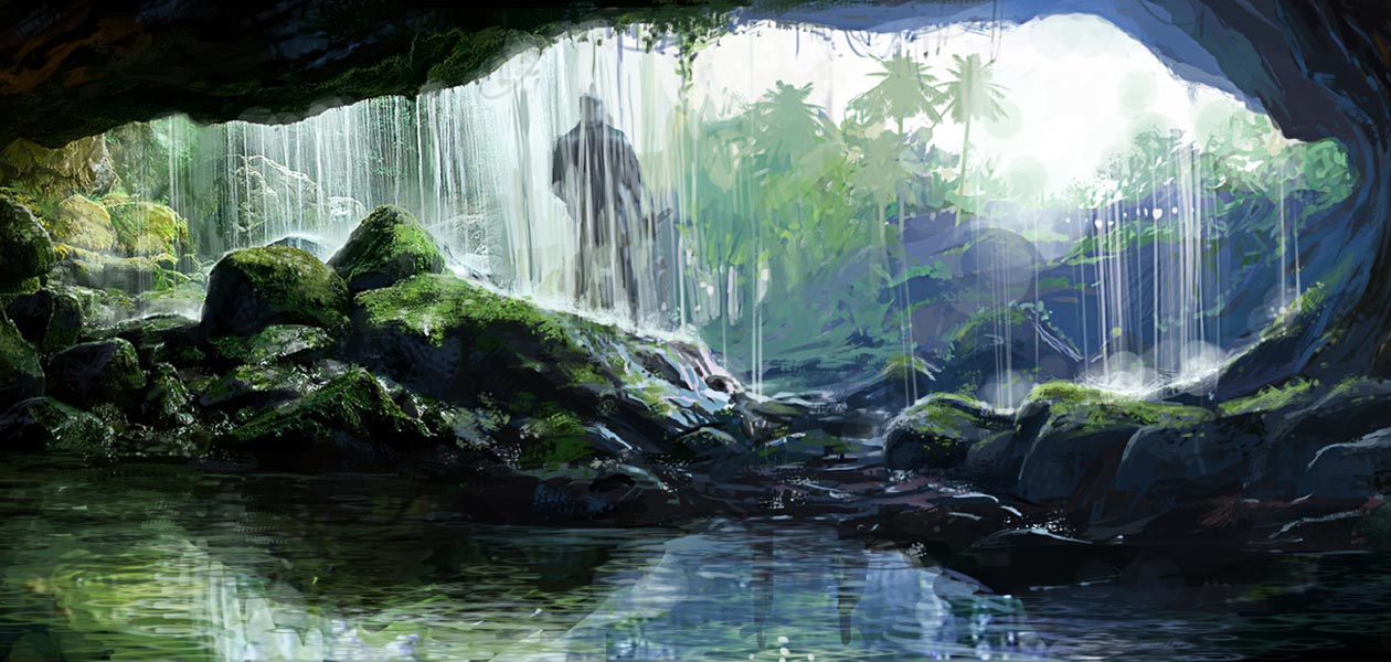 Cave Waterfall Art from Far Cry 3