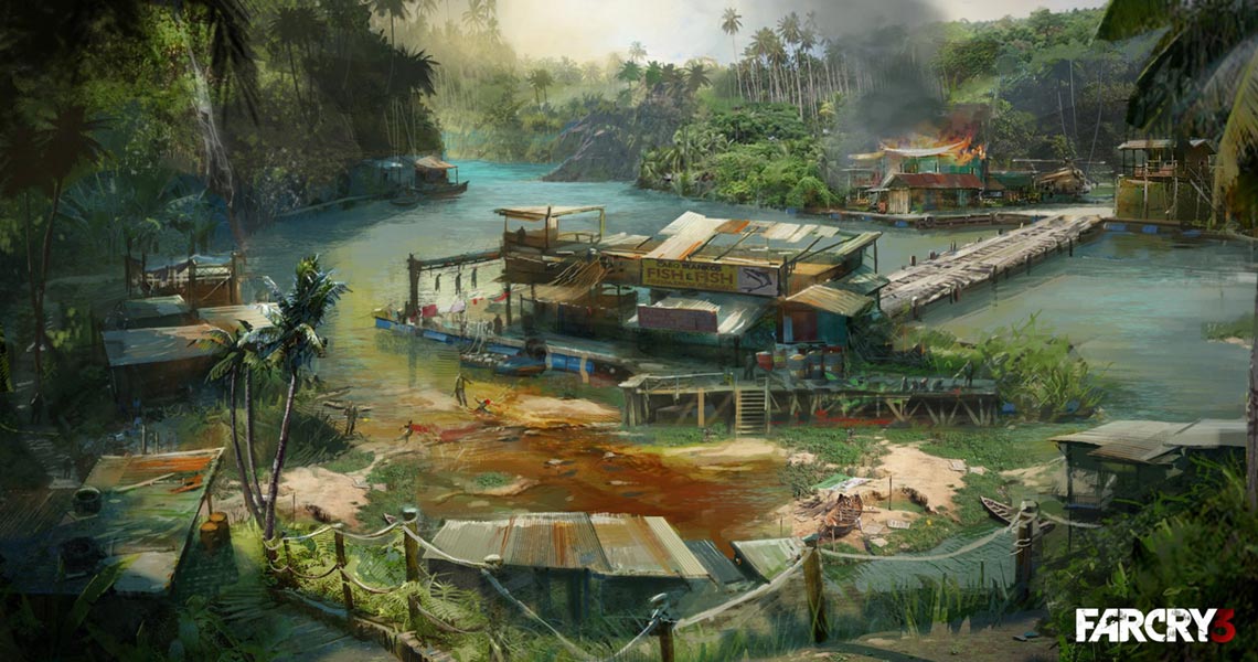 Fisherman Village Art from Far Cry 3