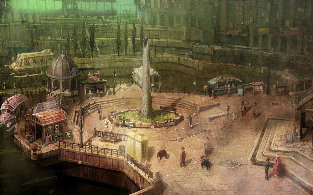 City Plaza Art from Gravity Rush