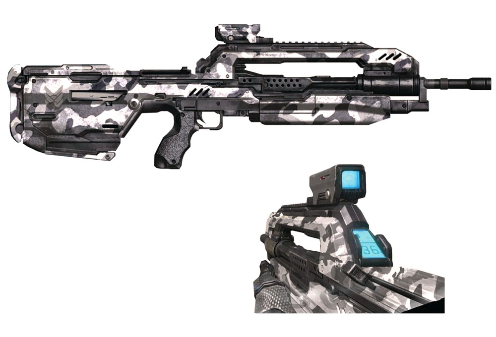 Battle Rifle Arctic Skin Art from Halo 4