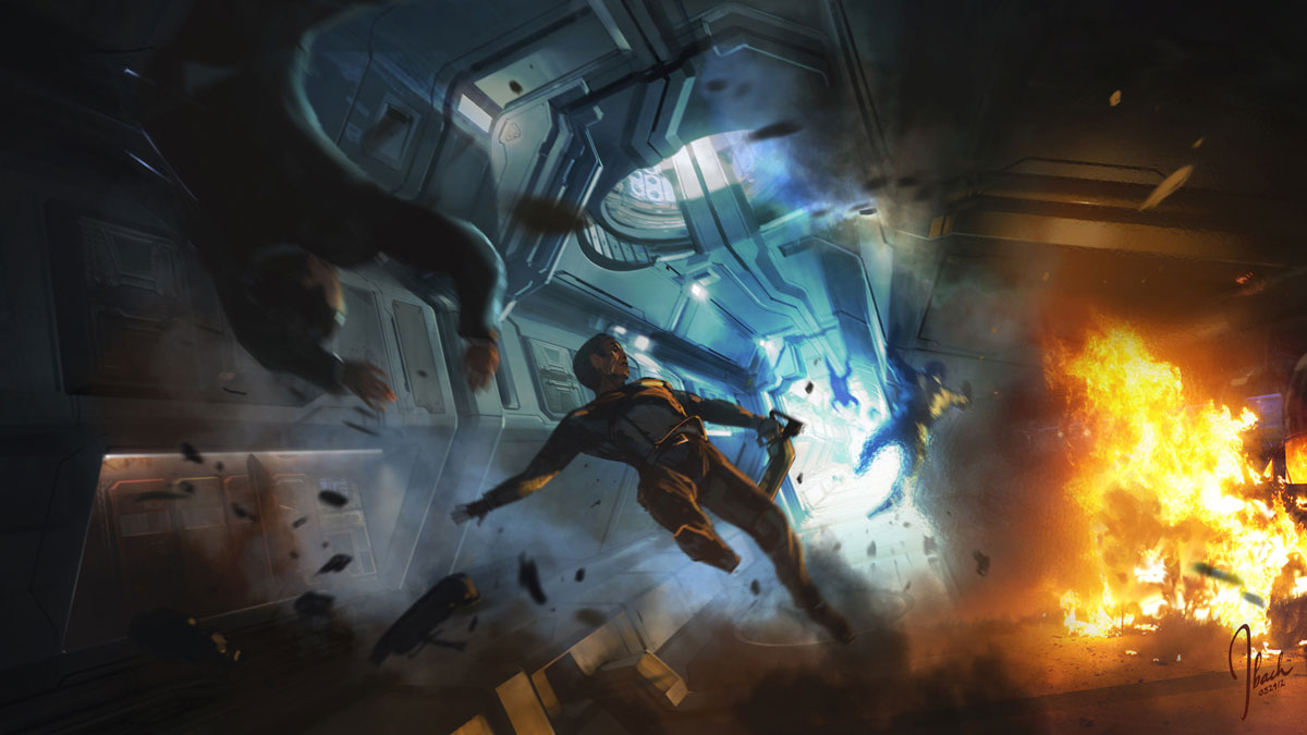 Hallway, Action Art from Halo 4