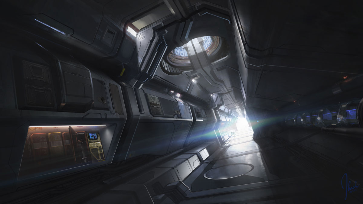 Hallway, Clean Art from Halo 4