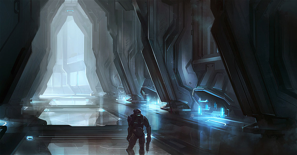 Hallway Paintover Art from Halo 4