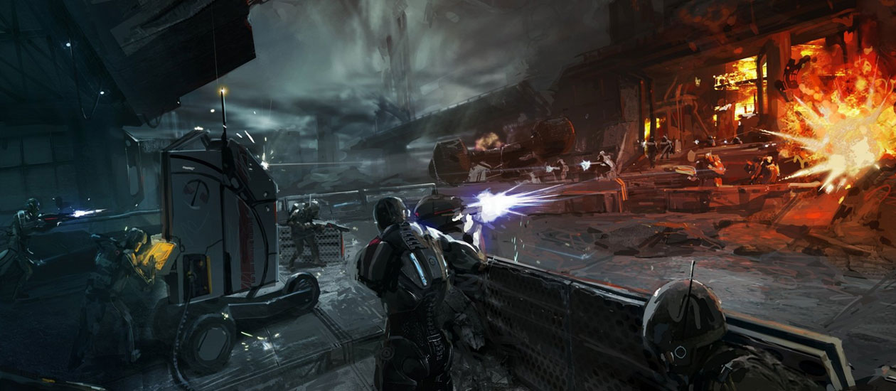 Battle Concept Art from Mass Effect 3
