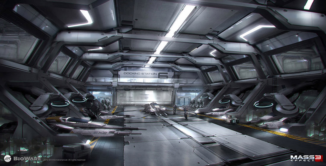 Cerberus Shuttle Bay Art from Mass Effect 3