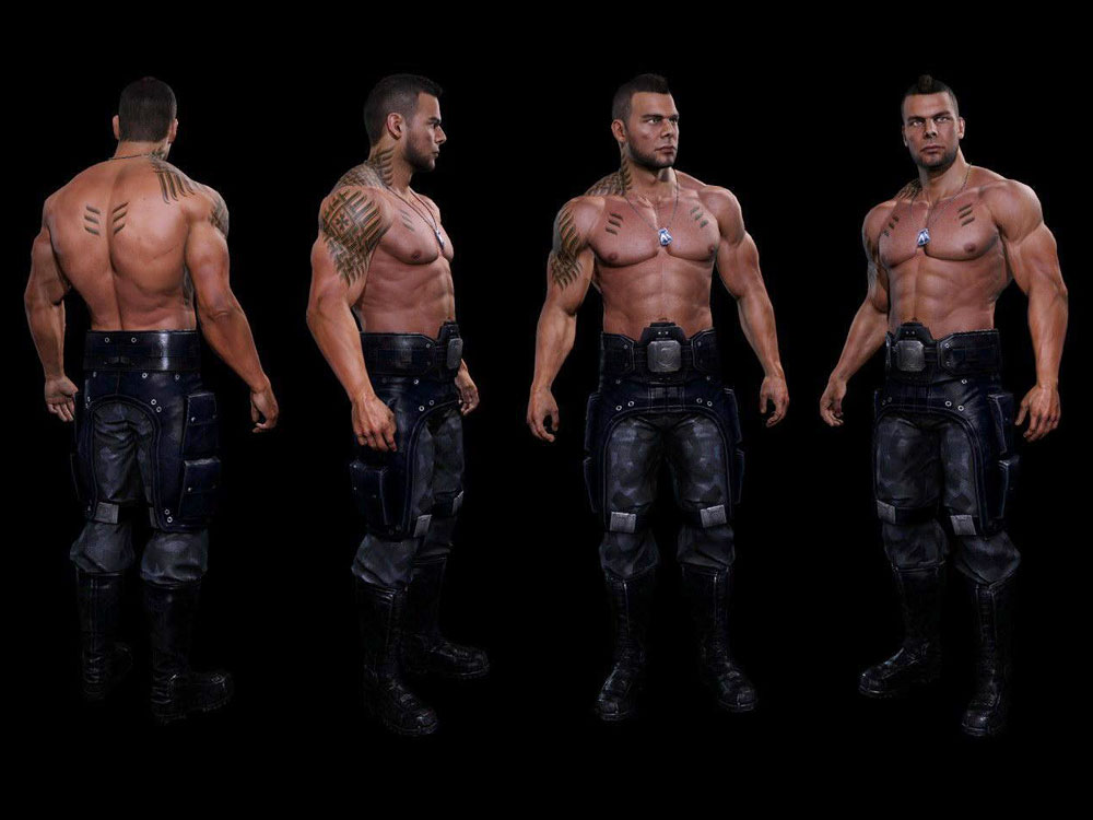 James Shirtless Art from Mass Effect 3