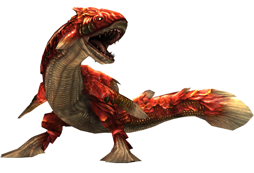 Red Volganos Art from Monster Hunter Frontier