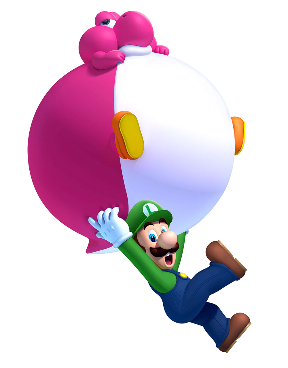 Luigi & Balloon Baby Yoshi Art from New Super Mario Bros. U