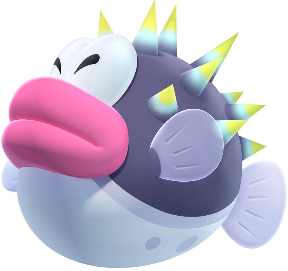Porcu-Puffer Art from New Super Mario Bros. U