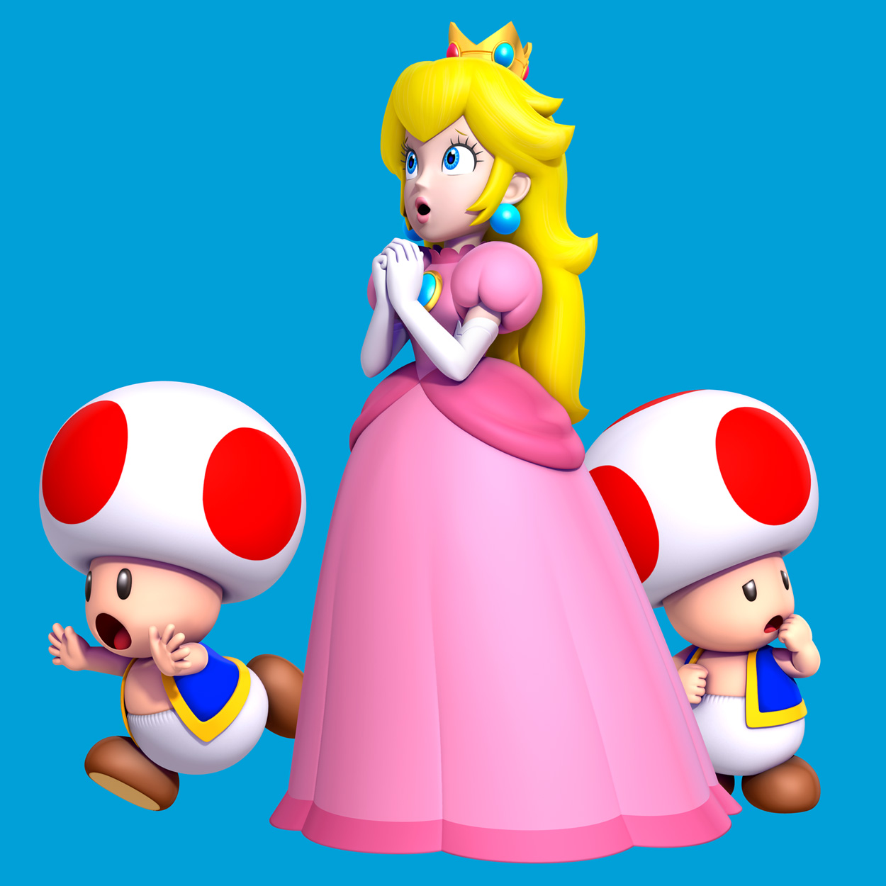 Princess Peach & Toads Art from New Super Mario Bros. U