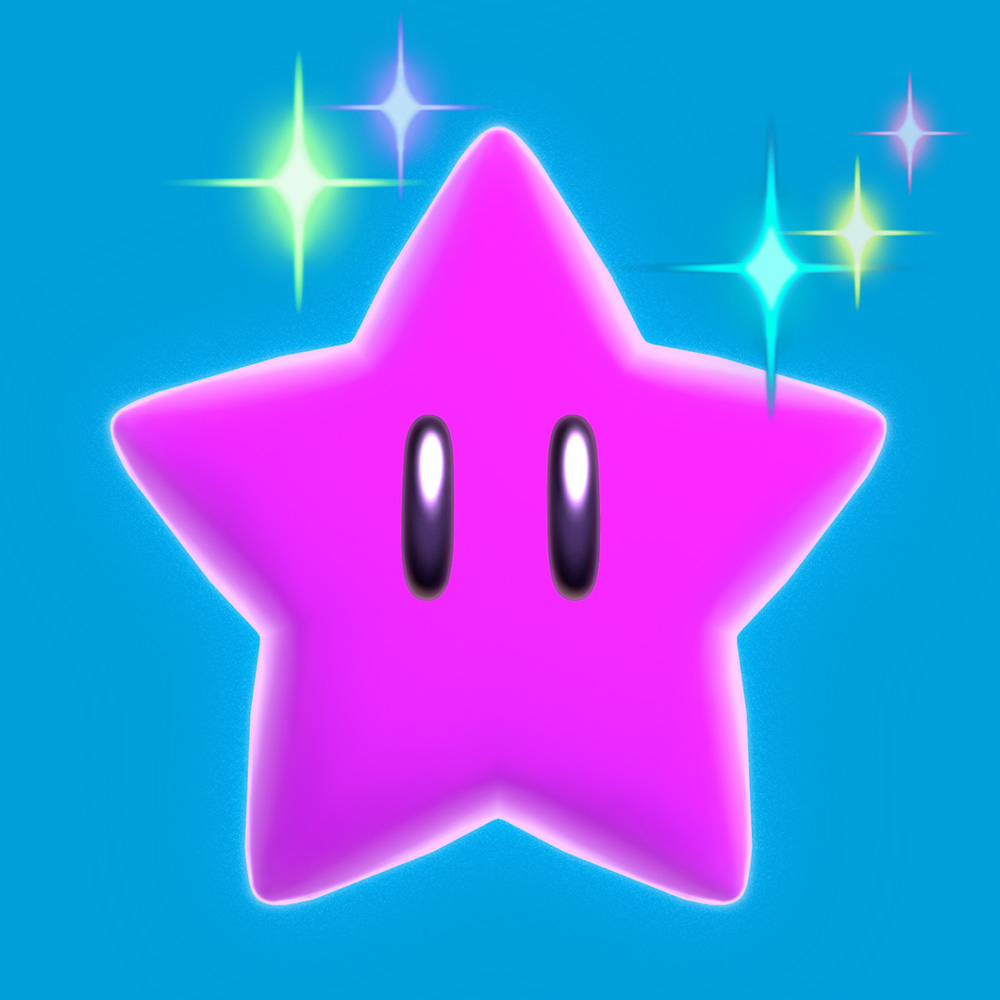 Purple Starman Art from New Super Mario Bros. U