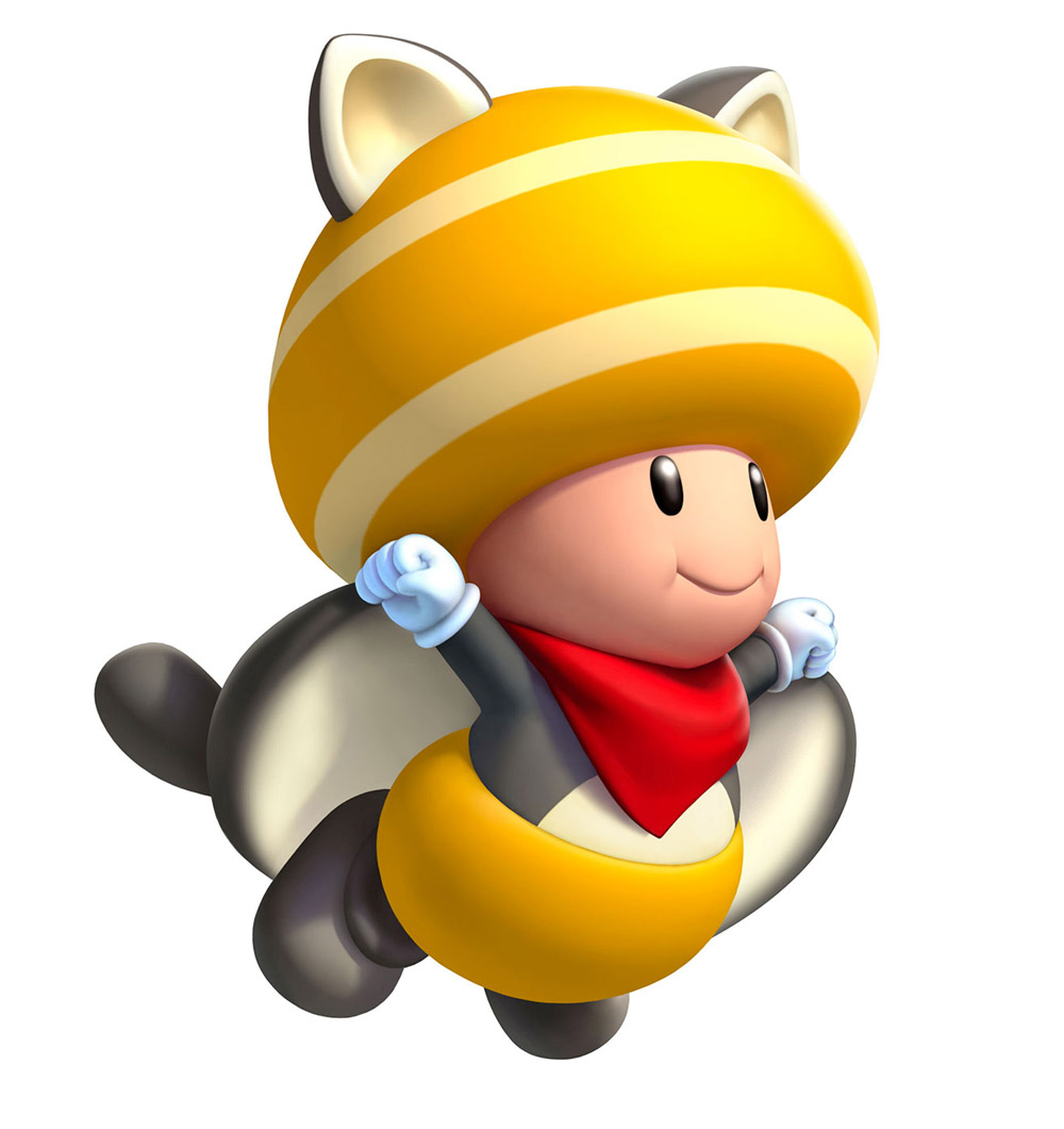 Yellow Toad in Flying Squirrel Suit Art from New Super Mario Bros. U