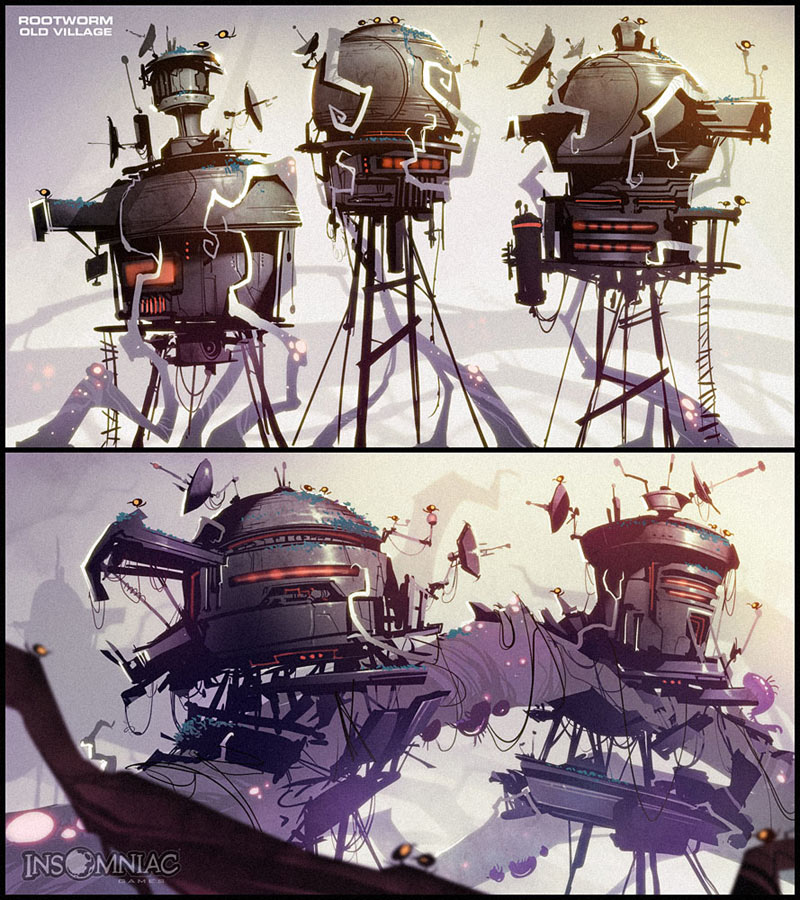 Rootworm Old Village Art from Ratchet & Clank: All 4 One