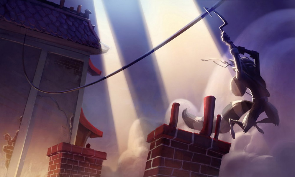 Sly on Zip Line Art from Sly Cooper: Thieves in Time