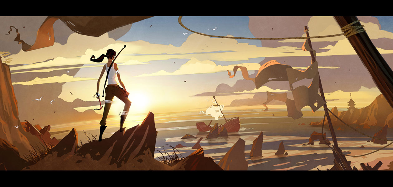 Shipwreck Beach by Brenoch Adams Art from Tomb Raider
