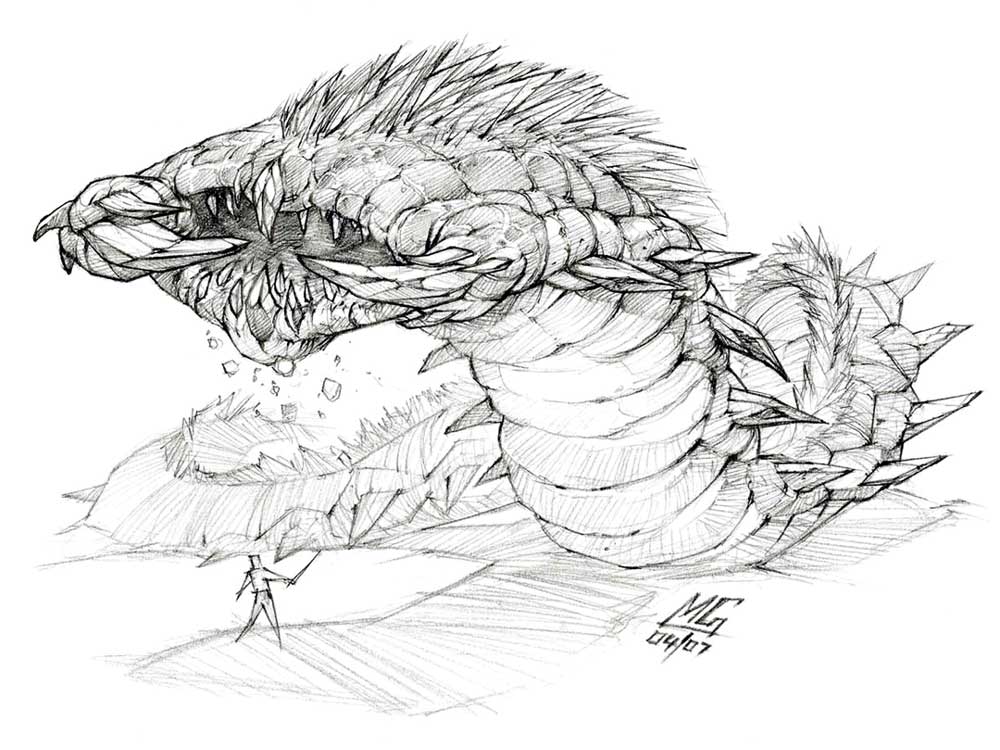 Jormungar Sketch from World of Warcraft: Wrath of the Lich King