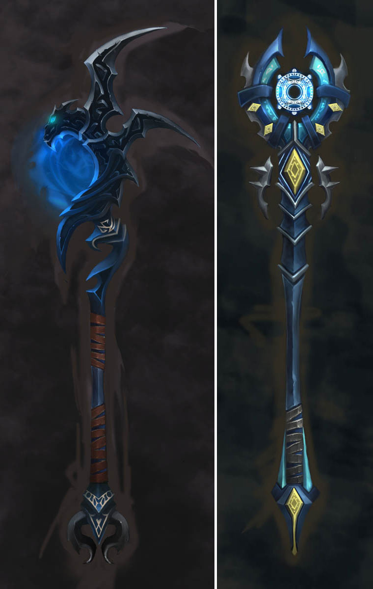 Staff Designs Art from World of Warcraft: Wrath of the Lich King