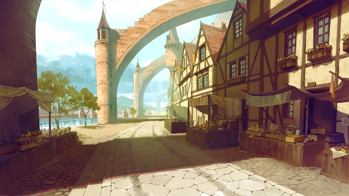 Town Market Art from Atelier Ayesha: The Alchemist of Dusk