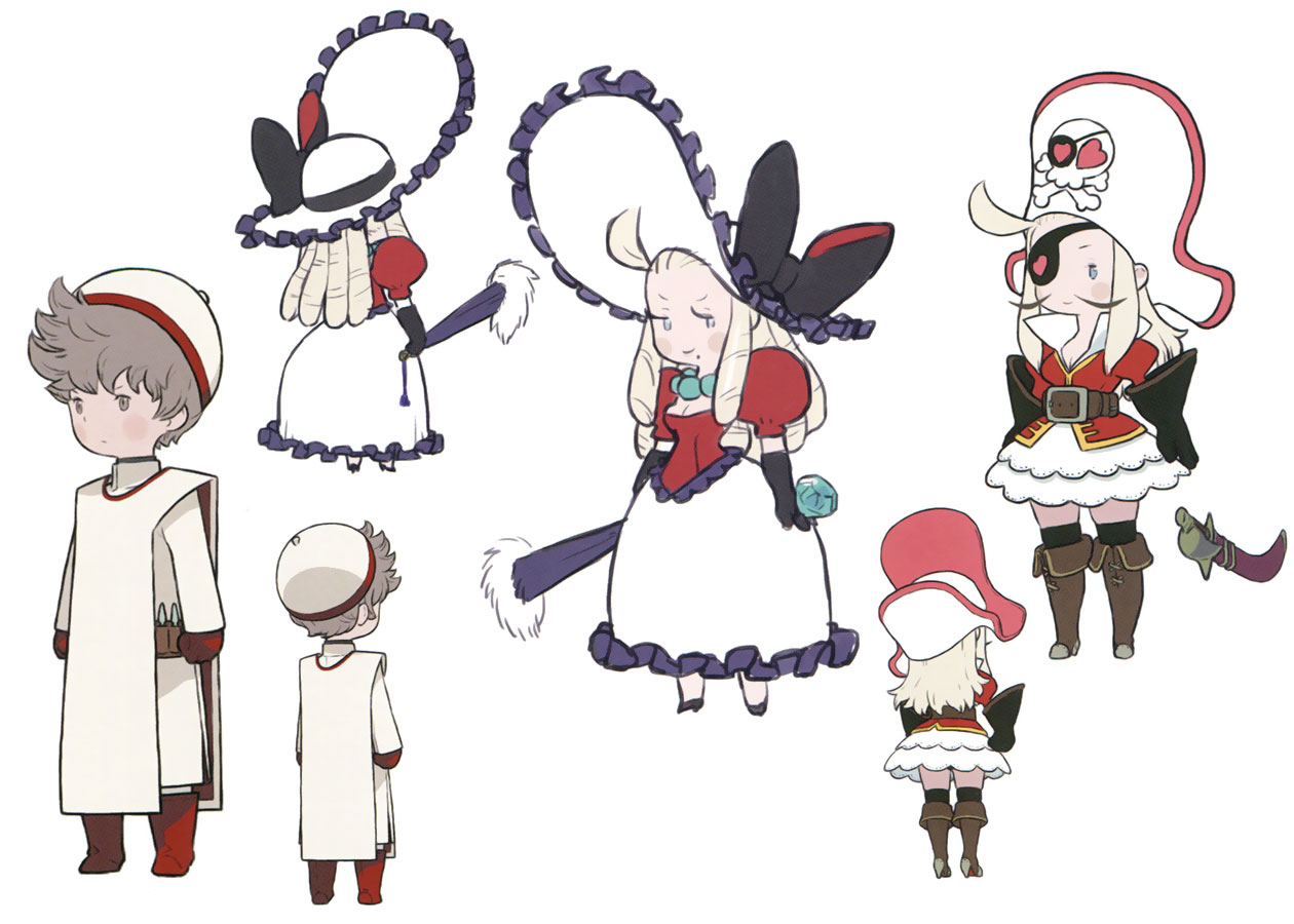 Costume Designs Art from Bravely Default