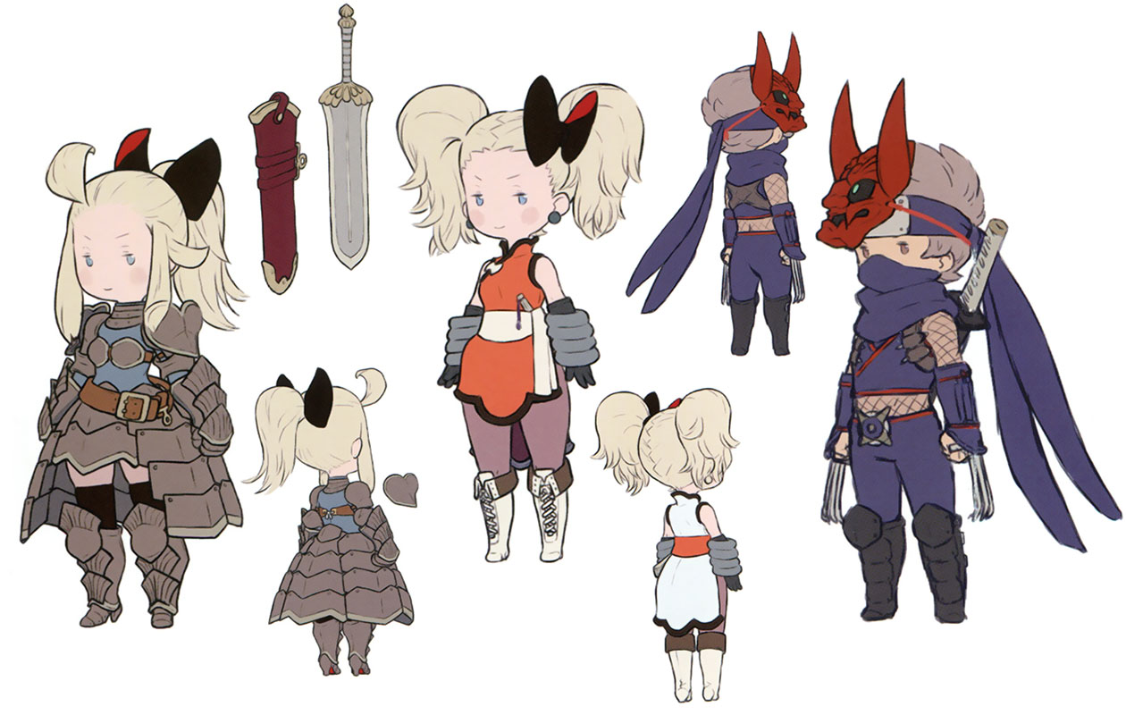 Costumes Designs Art from Bravely Default