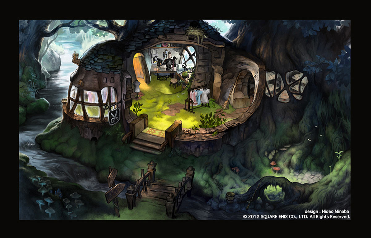Forest Hut Art from Bravely Default