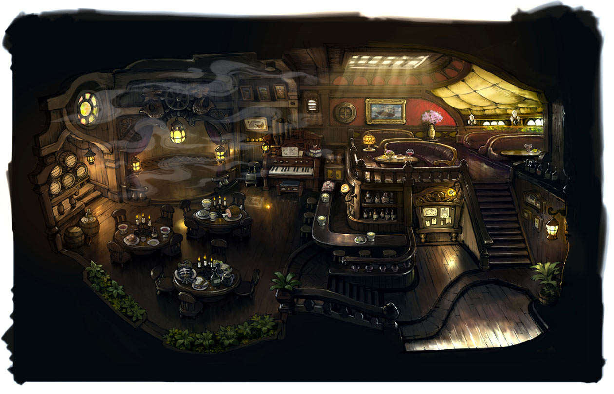 The Drunken Pig Pub Art from Bravely Default