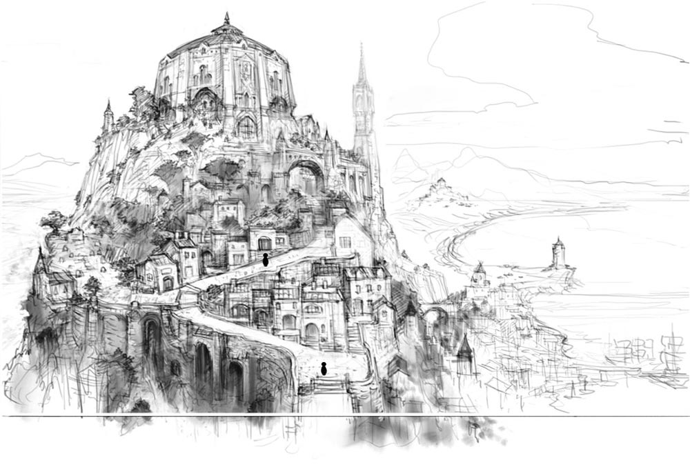 Caldisla Kingdom Sketch from Bravely Default