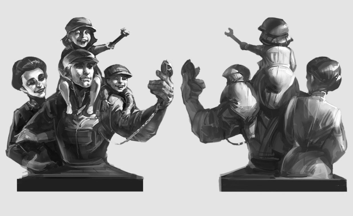 Factory Worker Statue Art from BioShock Infinite
