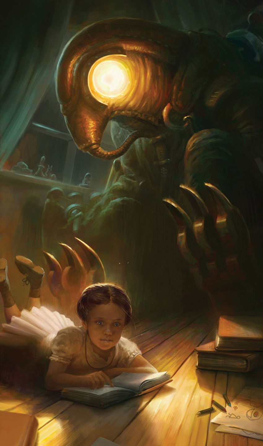 Young Liz & Songbird Art from BioShock Infinite