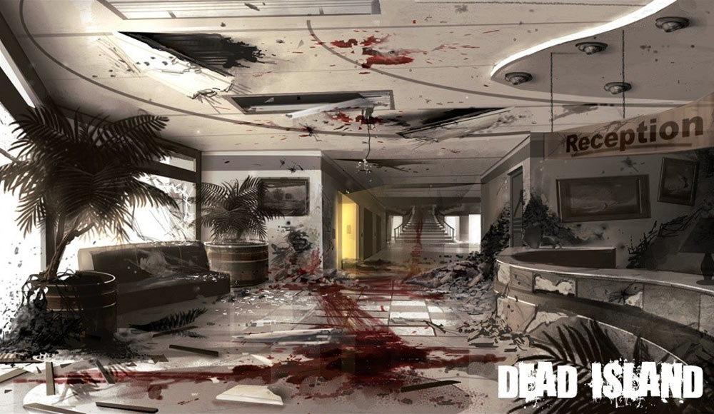 Hotel Reception Desk Art from Dead Island