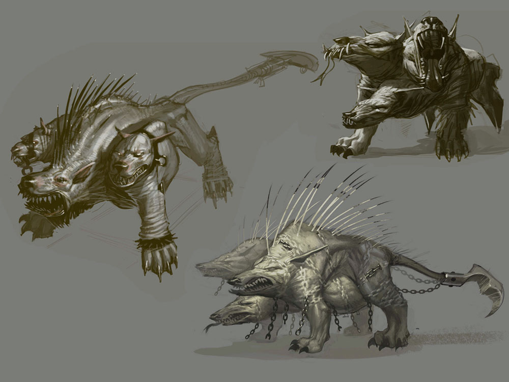 Cerberus Concept Art from God of War III