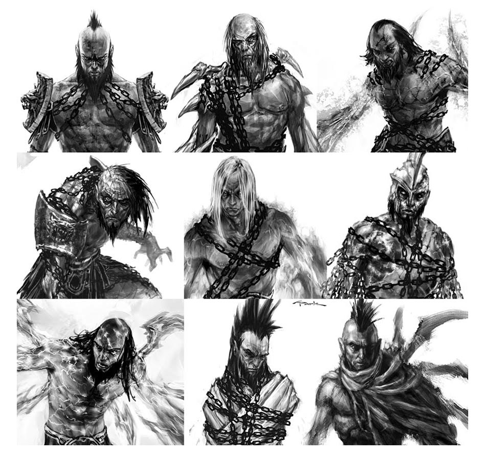 Enemy Faces Art from God of War III