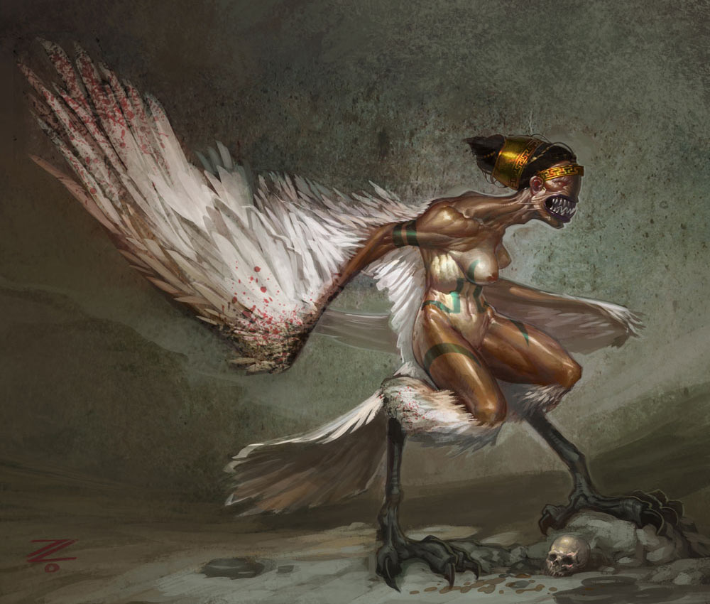 Harpy Art from God of War III